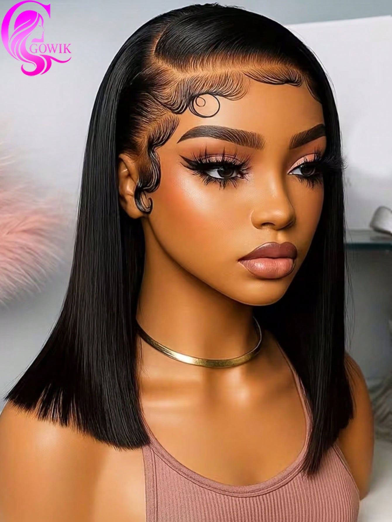 Pre Parted 13X4 Lace Front Bob Wig - Gowik 250% Dichte 13x4 Lace Frontal
