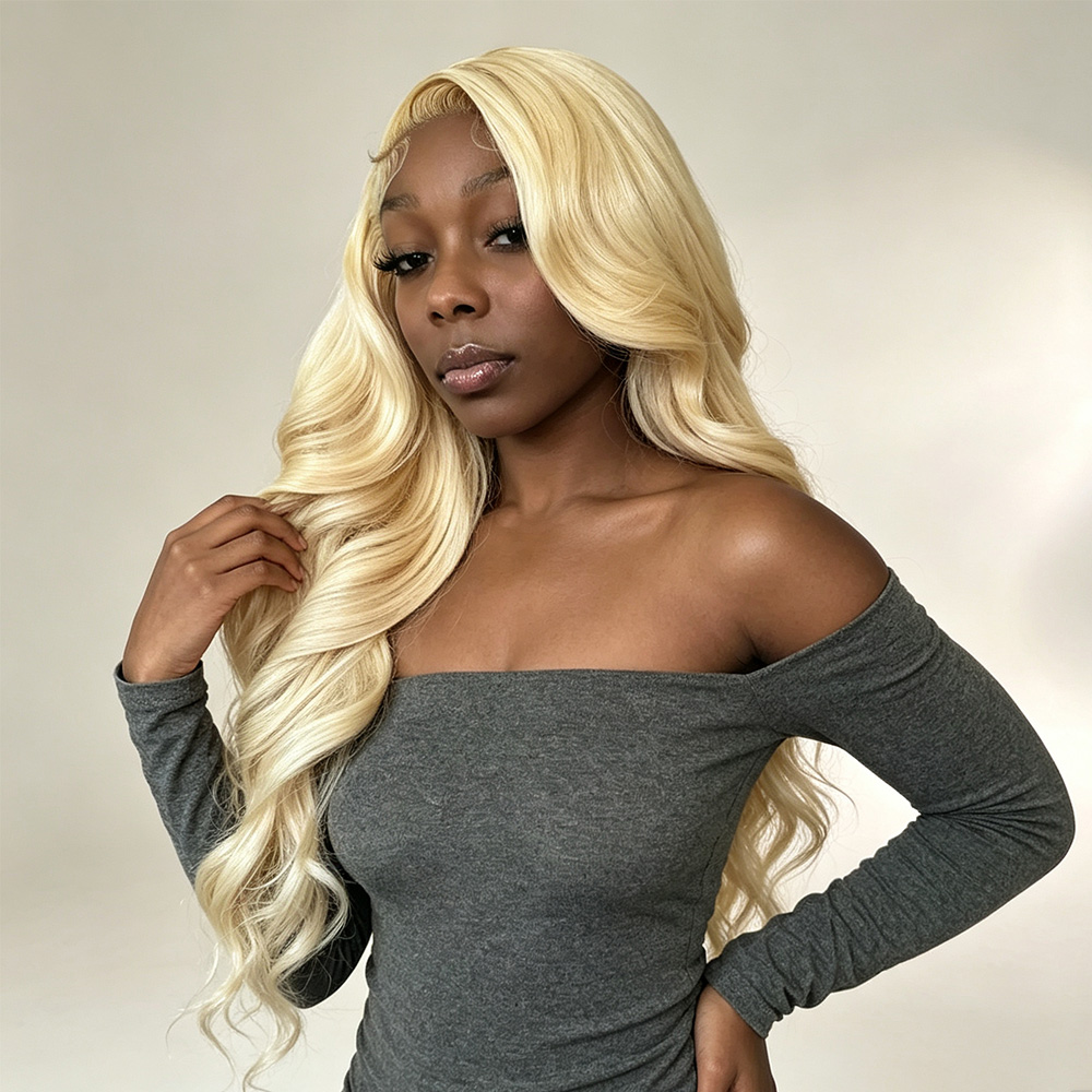 613 Blonde Body Wave Lace Front Wig - 13x4 13x6 HD Transparente Lace-Frontal-Perücke, vorgezupft,