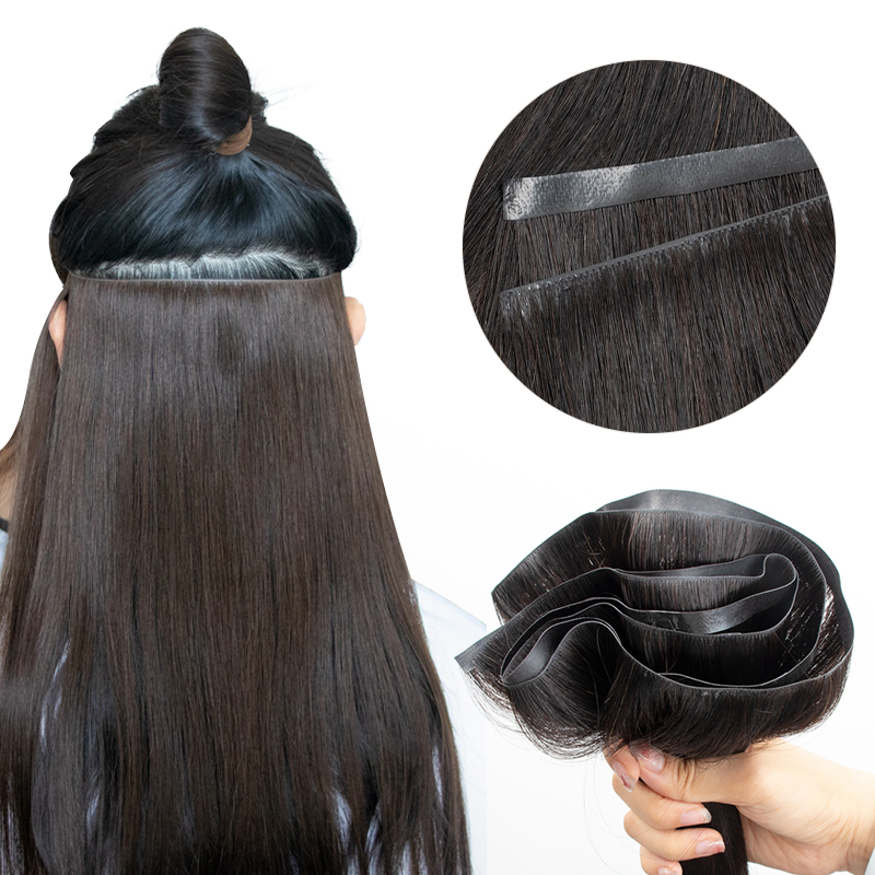 Invisible Tape In Extensions Real Hair - sichtbares langes Klebeband, PU-Echthaarbündel, echtes natürliches