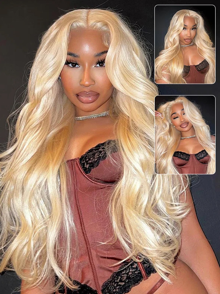 613 Blonde Body Wave Lace Front Wig - 613 Honigblonde 40 Zoll Echthaarperücken HD