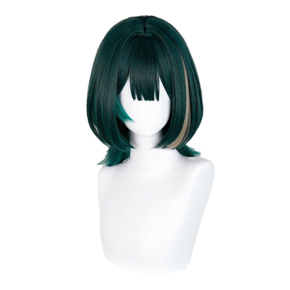 Synthetic Wigs - Anime Nefer Cosplay Perücke Grüne Highlights