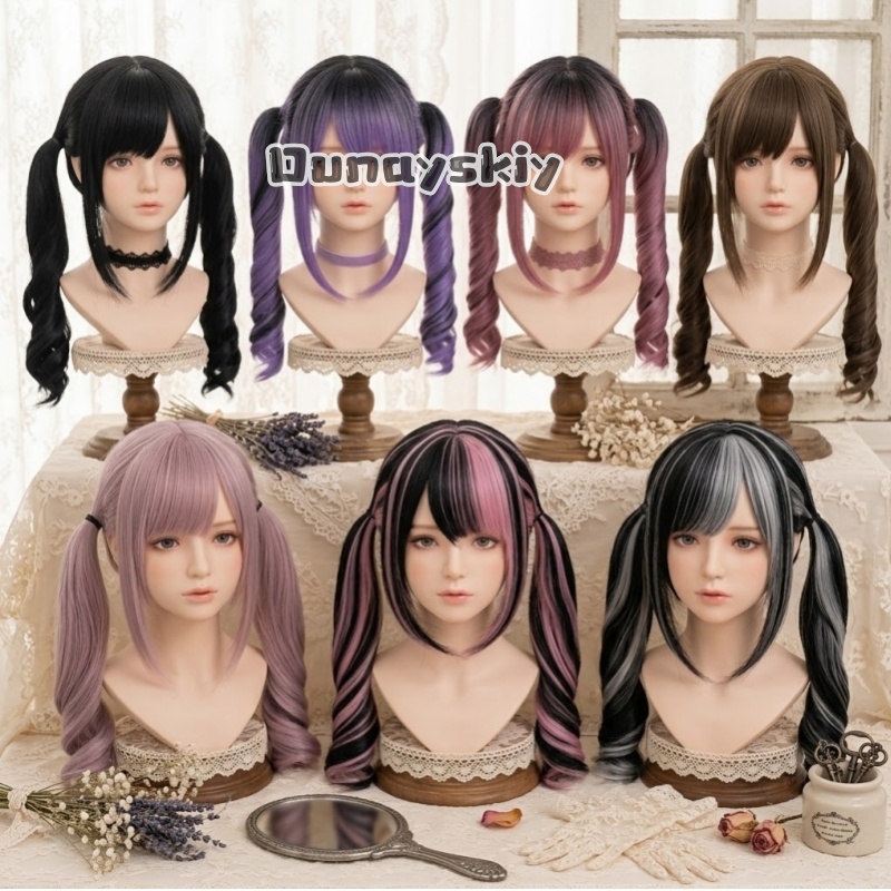 Synthetic Braided Wigs For Black Women - Cosplay Jirai Kei Halloween Party Rosa