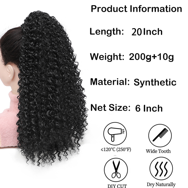 Lange lockige Kordelzug-Pferde – Drawstring Afro Curly Puff Ponytail Bewertung und Preis