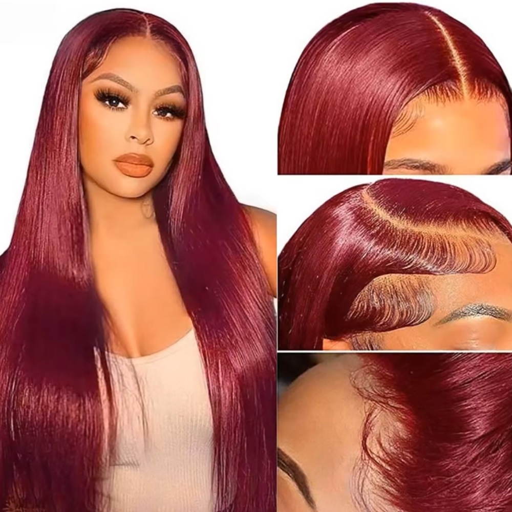 99J Burgunderrot Seidig Glatte – Lace Front Wigs Bewertung und Preis