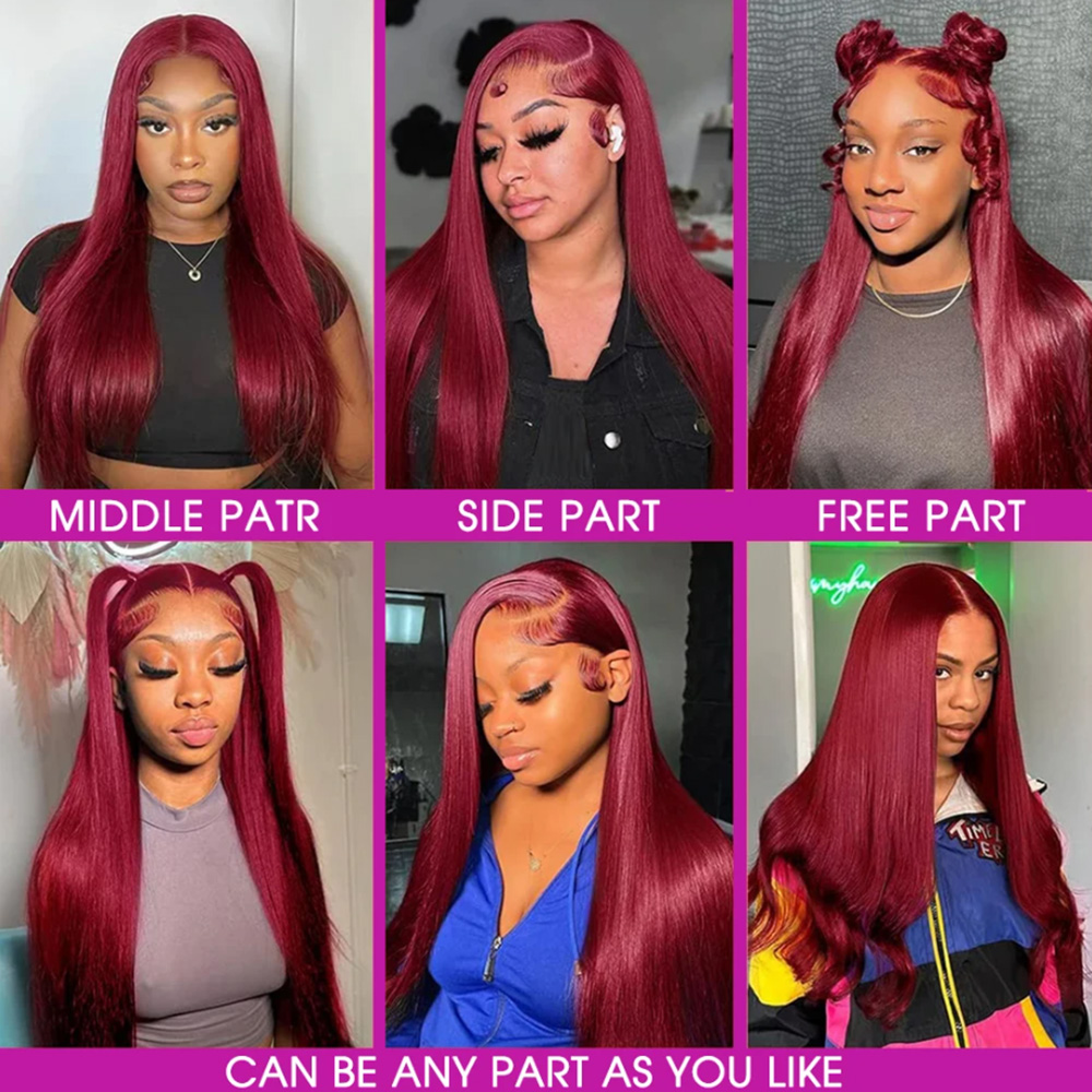 99J Burgunderrot Seidig Glatte – Lace Front Wigs Bewertung und Preis