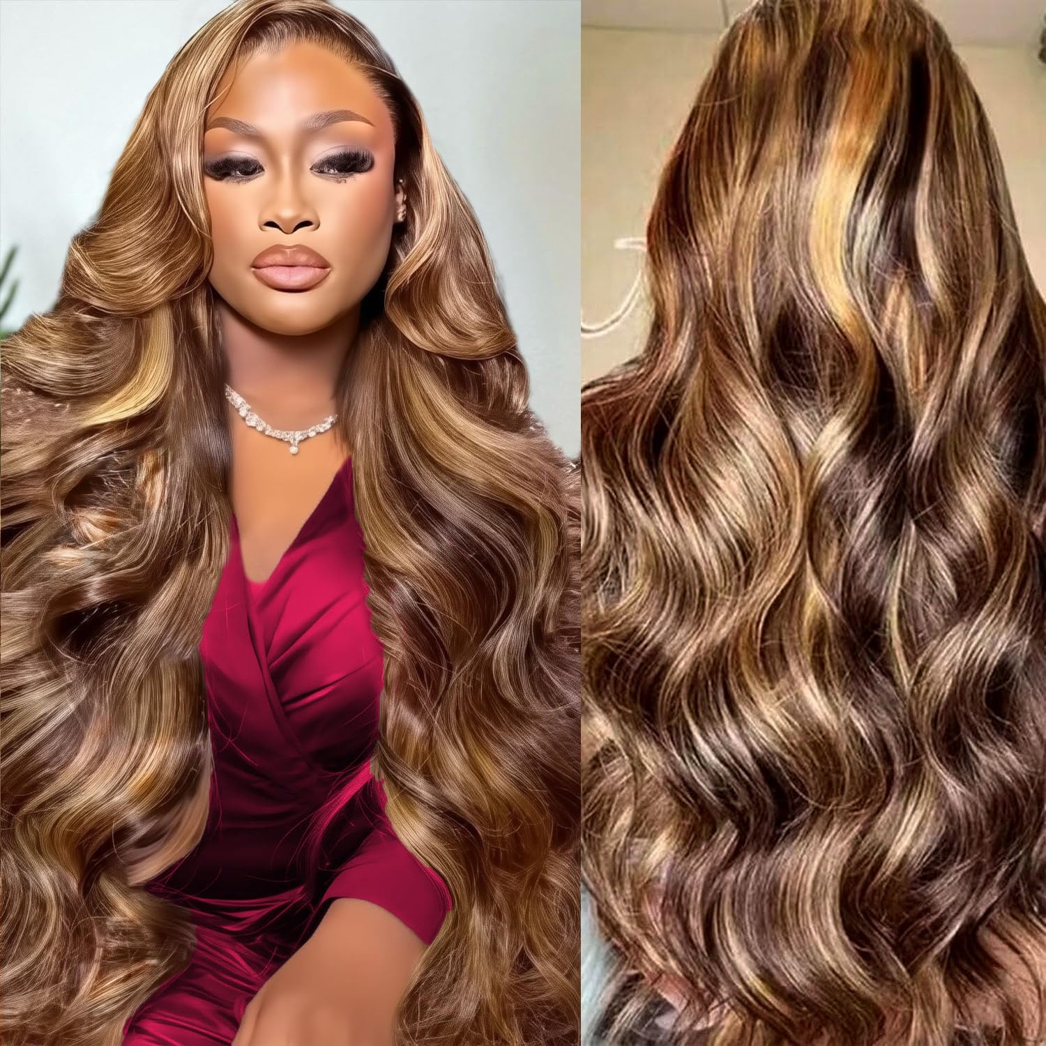 HD Highlight 46 Zoll 13x4 Body – Lace Front Wigs Bewertung und Preis