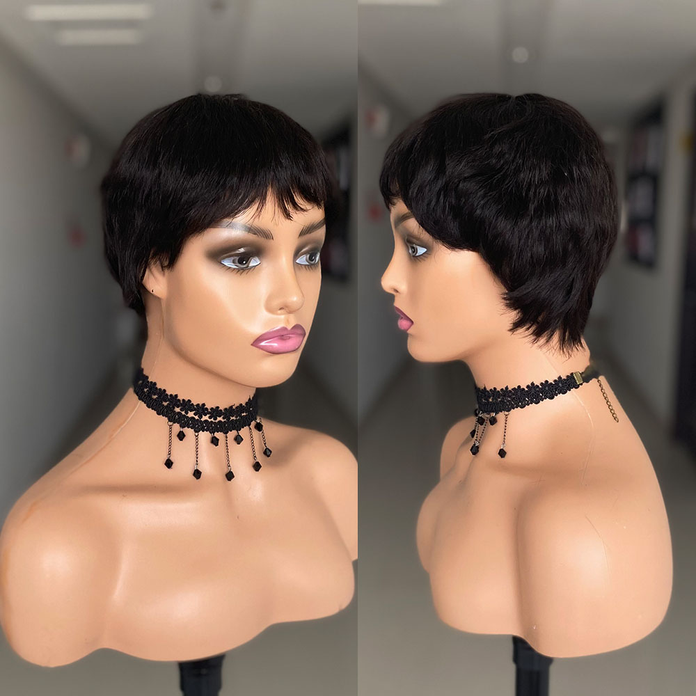 Kurze gerade Echthaar-Perücken – Short Pixie Cut Wig Human Hair Cheap Bewertung und Preis