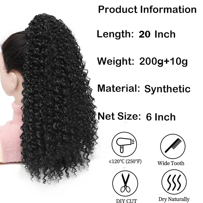 Lange verworrene lockige Korde – Drawstring Afro Curly Puff Ponytail Bewertung und Preis