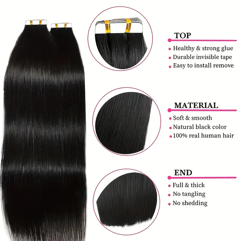 Tape-in-Haarverlängerungen, gl – Invisible Tape In Extensions Real Hair Bewertung und Preis