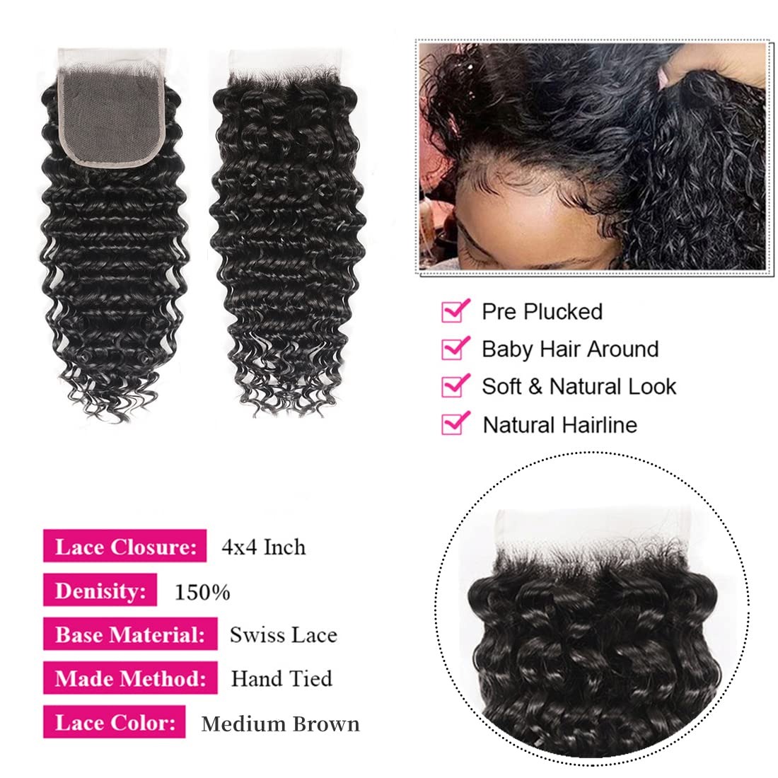 30-32 Zoll Deep Wave Haarbünde – Deep Wave 3 Bundles With Closure Bewertung und Preis