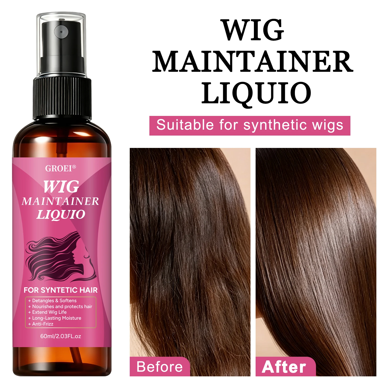 GROEI Anti-Frizz Perückenpfleg – Synthetic Wigs Bewertung und Preis