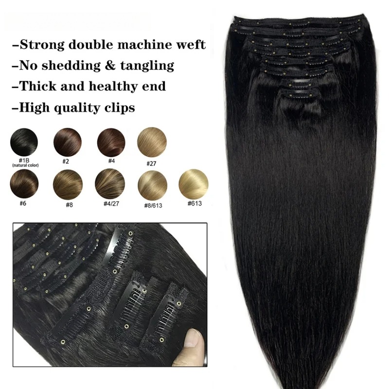 Natürliche gerade Clip-in-Haar – Seamless Clip In Hair Extensions Human Hair Bewertung und Preis