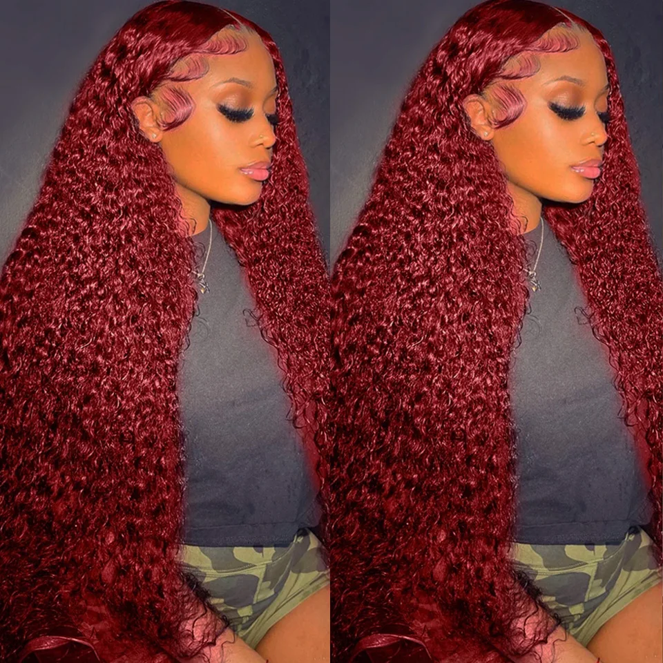 99J Burgunderrote Tiefwellen-P – Lace Front Wigs Bewertung und Preis