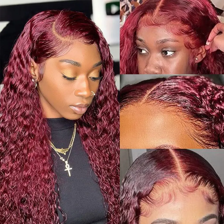 99J Burgunderrote Tiefwellen-P – Lace Front Wigs Bewertung und Preis