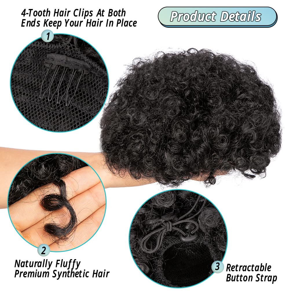 6 Zoll Afro Puff Kordelzug Pfe – Drawstring Afro Curly Puff Ponytail Bewertung und Preis
