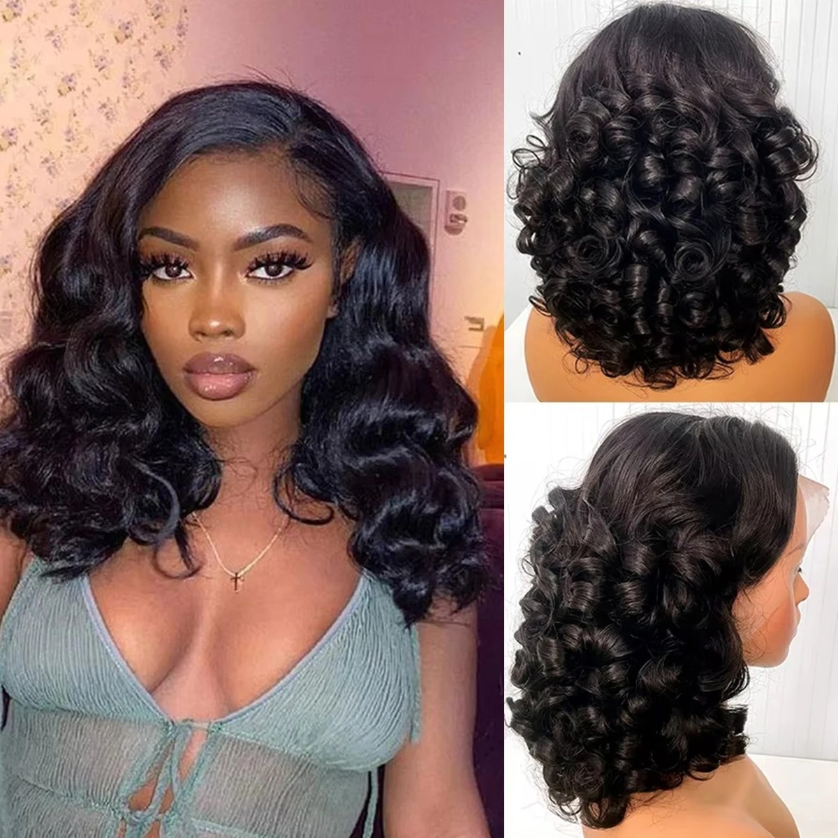 Schwarze Perücke, kurzer Bob,  – Pre Parted 13X4 Lace Front Bob Wig Bewertung und Preis