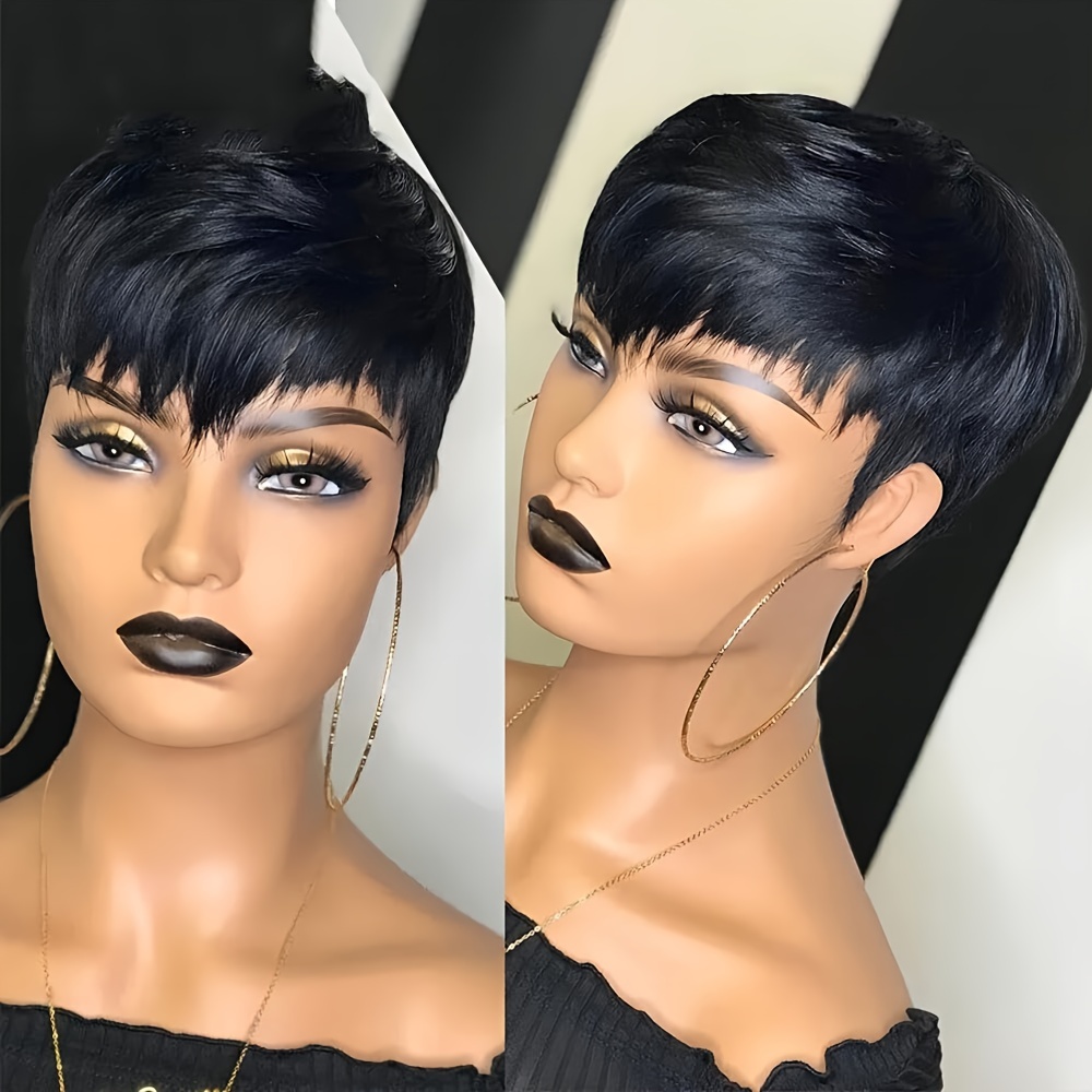 Kurze Pixie-Perücke, Echthaar, – Short Pixie Cut Wig Human Hair Cheap Bewertung und Preis