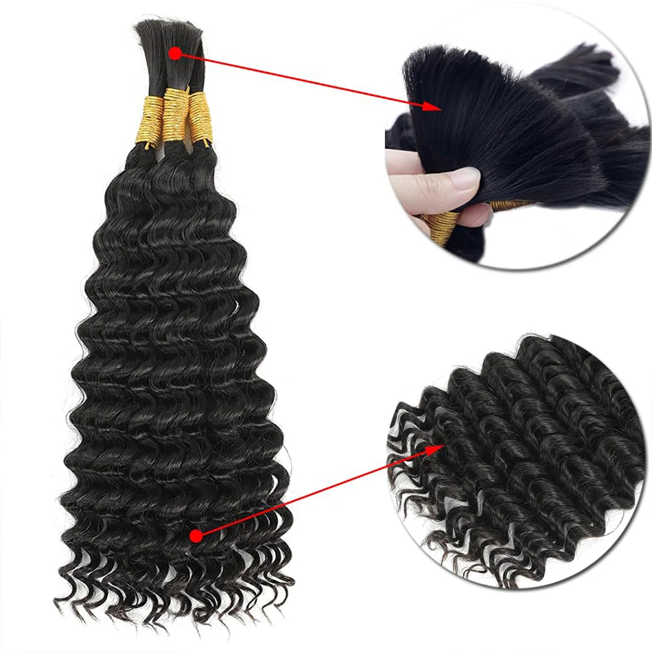 Deep Water Wave No Weft Virgin – Water Wave Bulk Human Hair For Braiding Bewertung und Preis