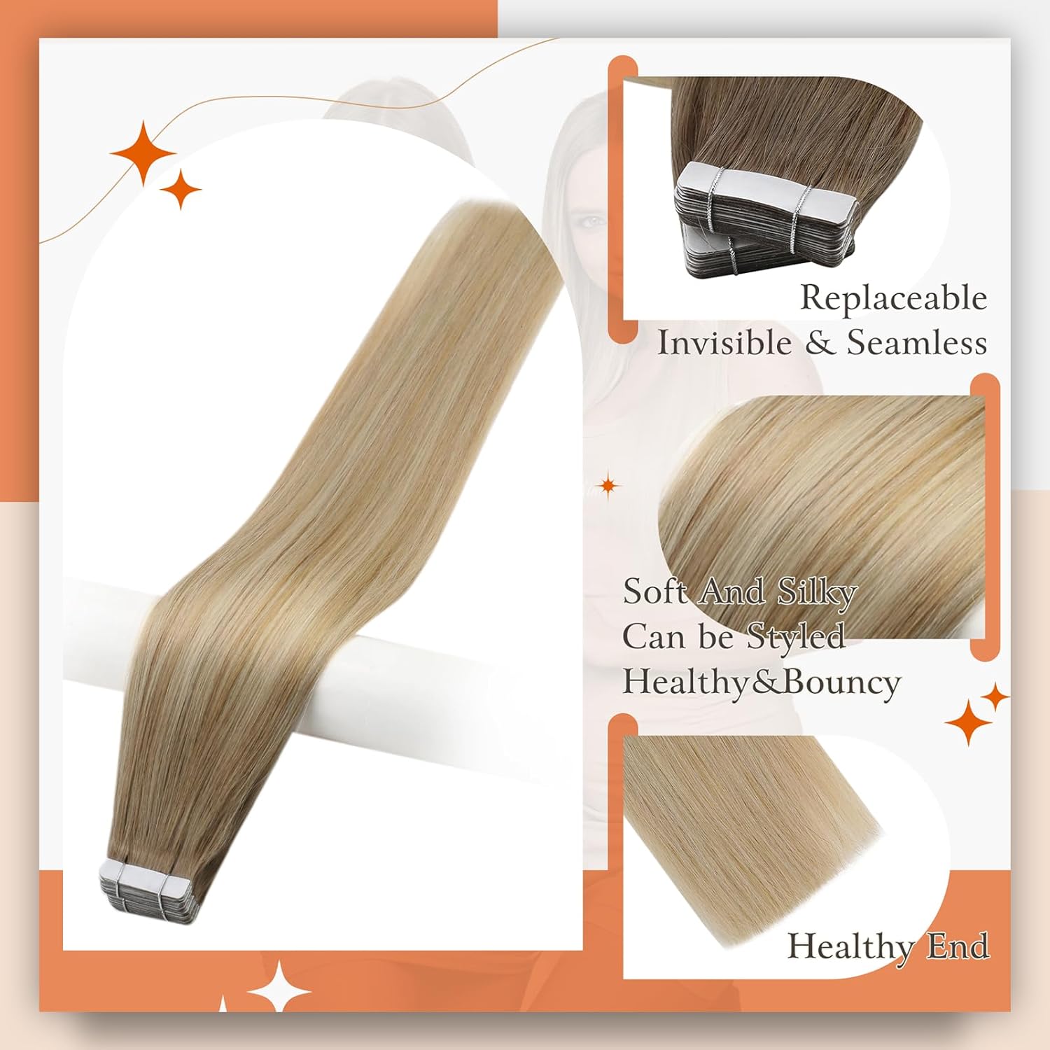 Full Shine Ombre Tape in Haarv – Invisible Tape In Extensions Real Hair Bewertung und Preis