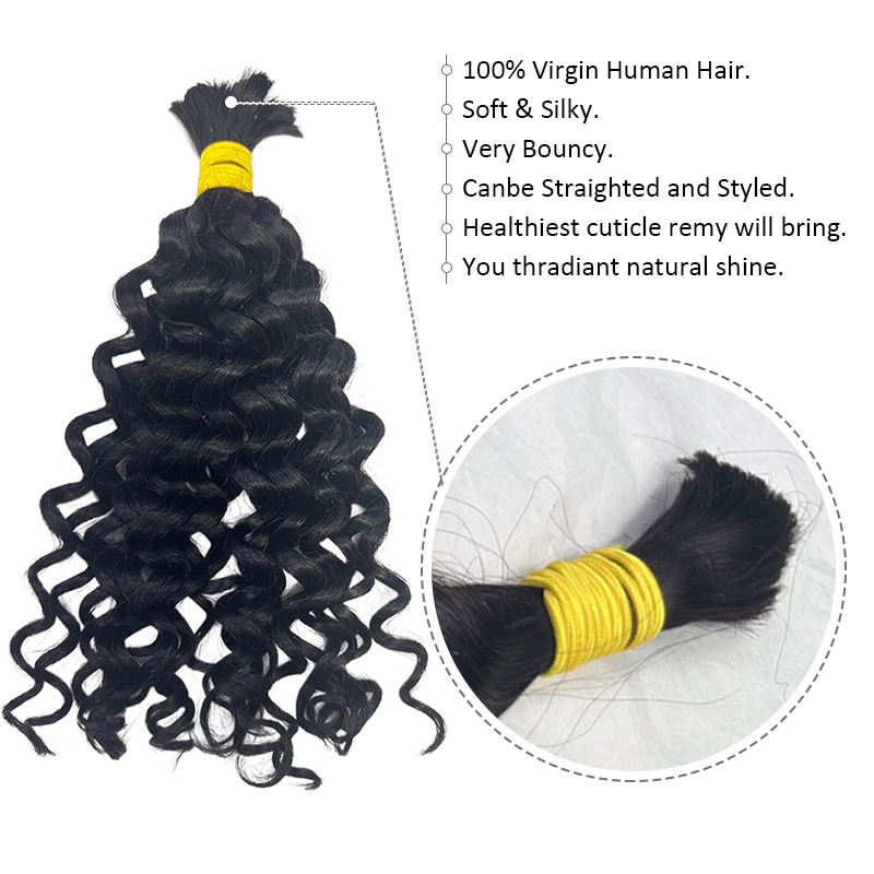 Wasserwellen-Menschenhaar zum  – Water Wave Bulk Human Hair For Braiding Bewertung und Preis