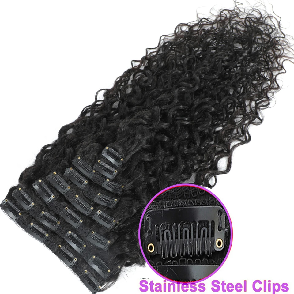 Wasserwellen-Clip-In-Haarverlä – Seamless Clip In Hair Extensions Human Hair Bewertung und Preis